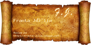 Franta Júlia névjegykártya